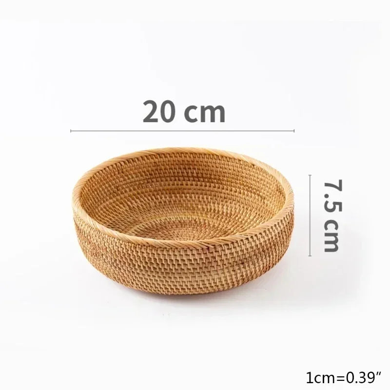 Handwoven Rectangular Rattan Wicker Storage Basket