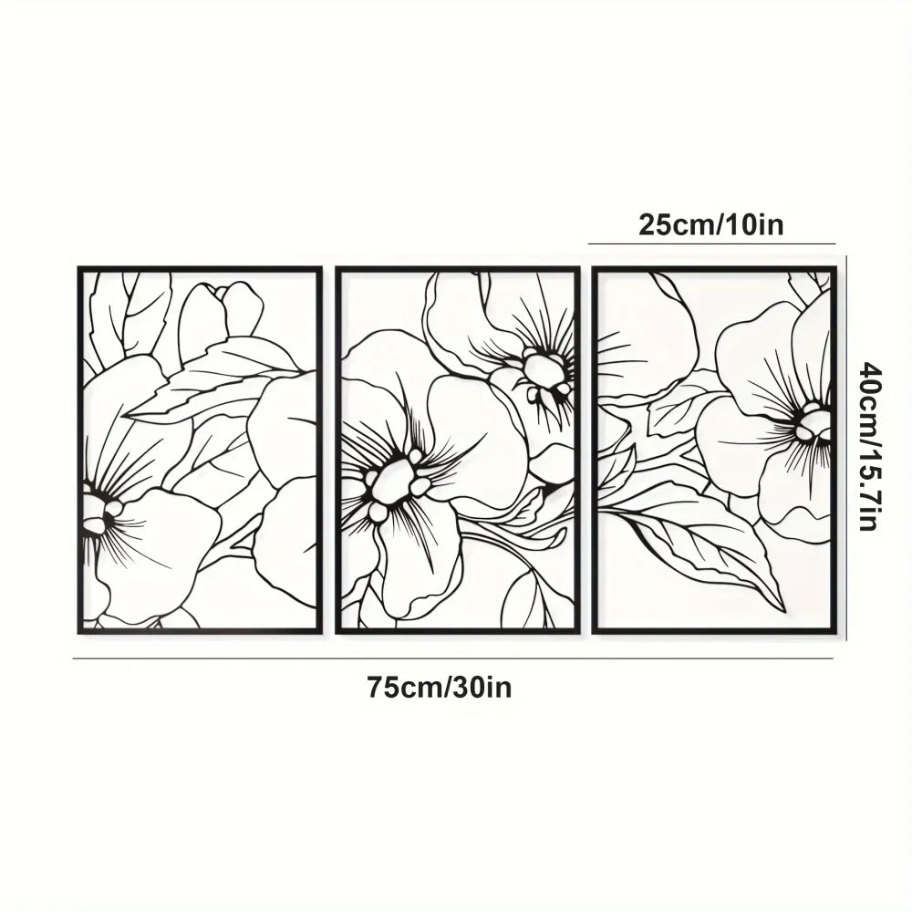 3-Piece Family Tree Metal Wall Art Decoration