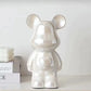European Electroplated Ceramic Bear Figurine for Home Decor