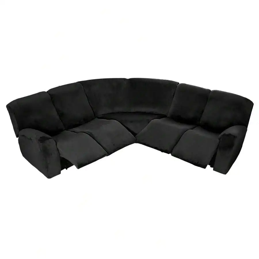 5-Seater L-Shaped Velvet Stretch Sofa Cover