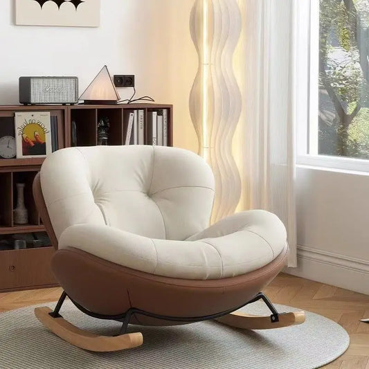Plus-Size Eggshell Rocking Chair for Relaxation