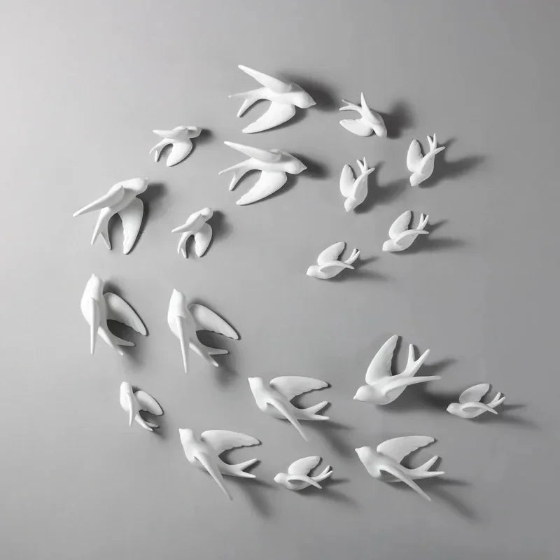 3D Ceramic Swallow Bird Wall Hanging Decor