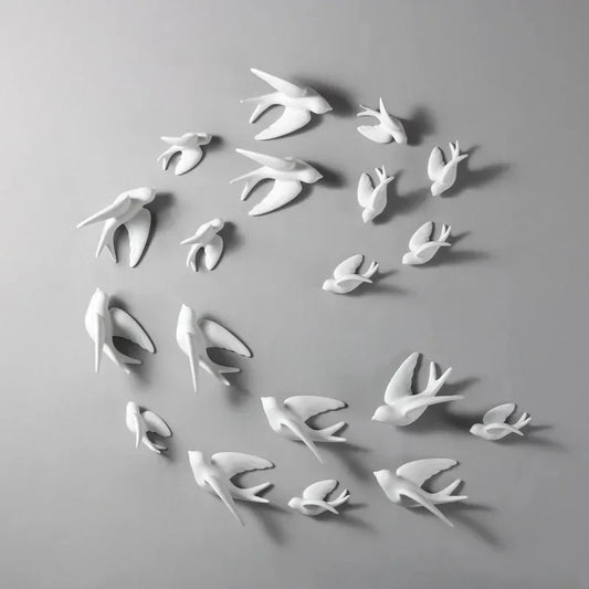 3D Ceramic Swallow Bird Wall Hanging Decor