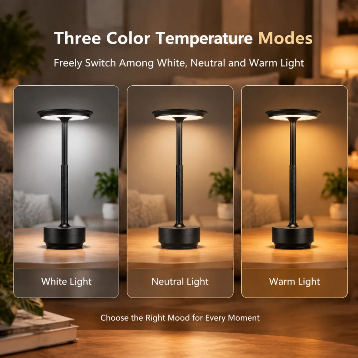 Rechargeable UFO LED Table Lamp with Touch Control