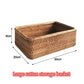 Handwoven Rectangular Rattan Wicker Storage Basket