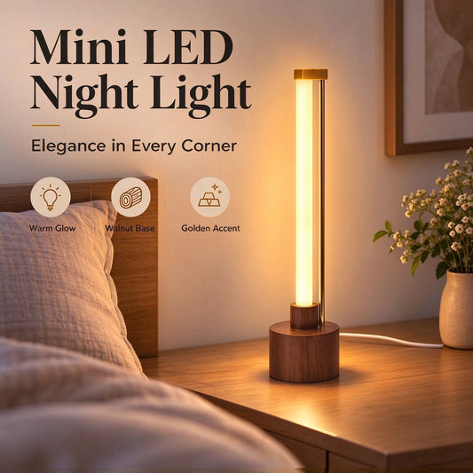 Mini USB LED Wooden Desk Lamp for Bedroom