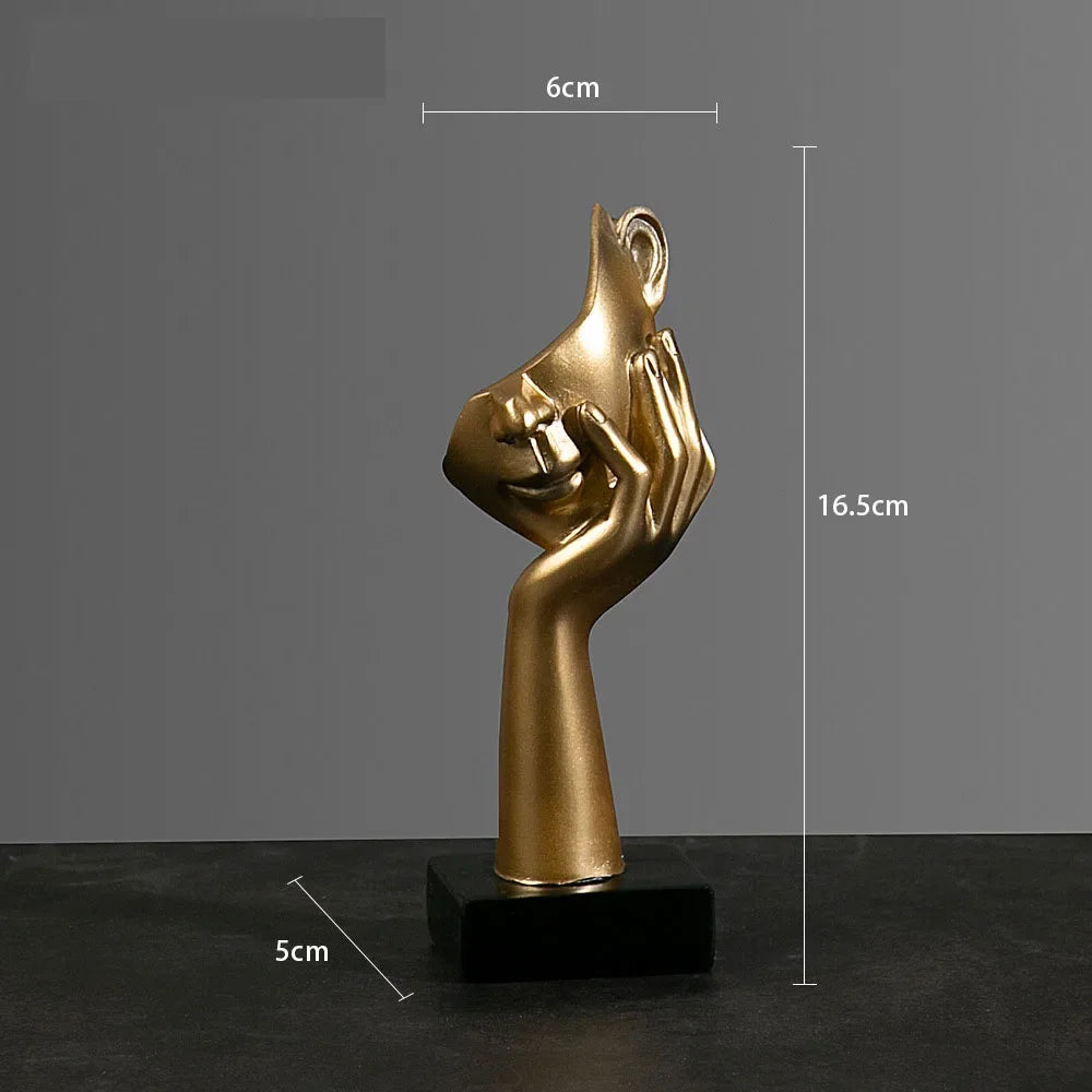 European Resin Abstract Mask Figurine for Modern Decor