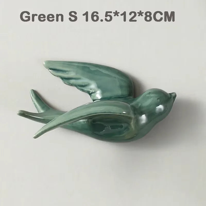 3D Ceramic Swallow Bird Wall Hanging Decor