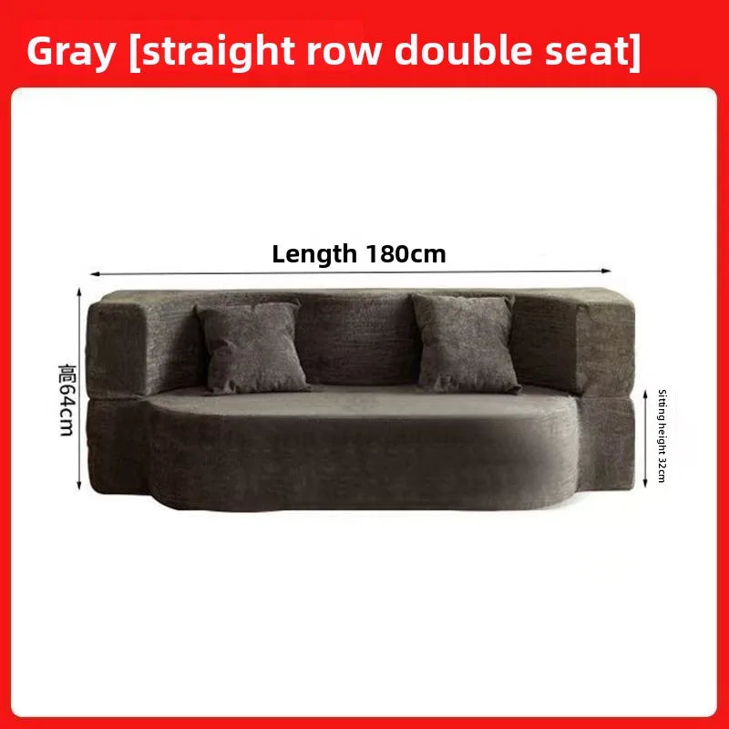 Modular Flannel Convertible Sofa Bed for Living Rooms