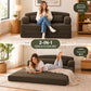 Foldable Corduroy Sofa Bed with Removable Cover