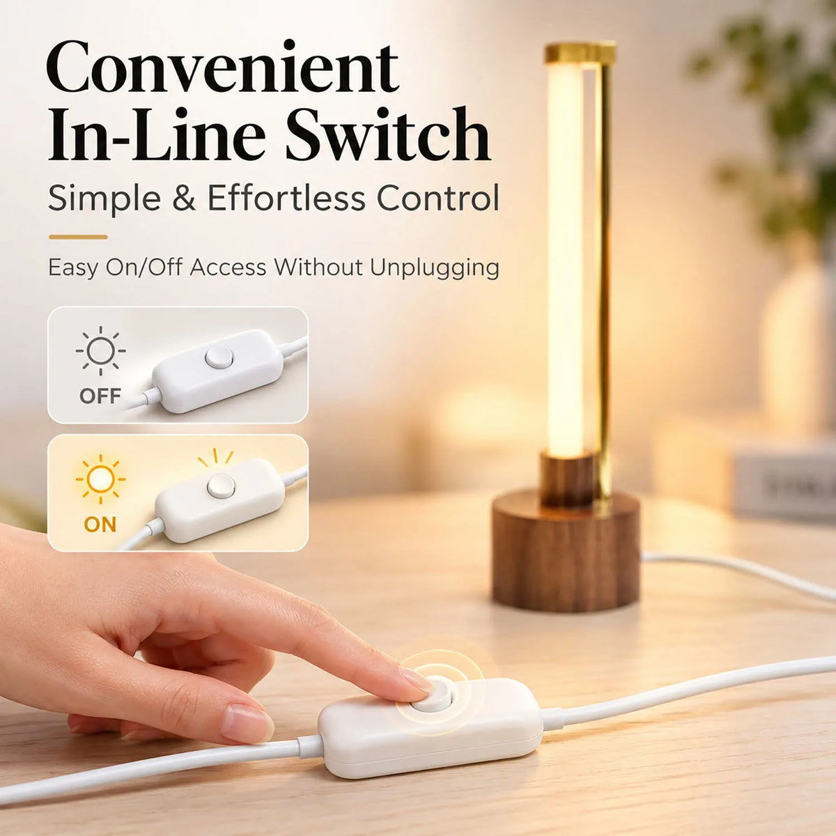 Mini USB LED Wooden Desk Lamp for Bedroom
