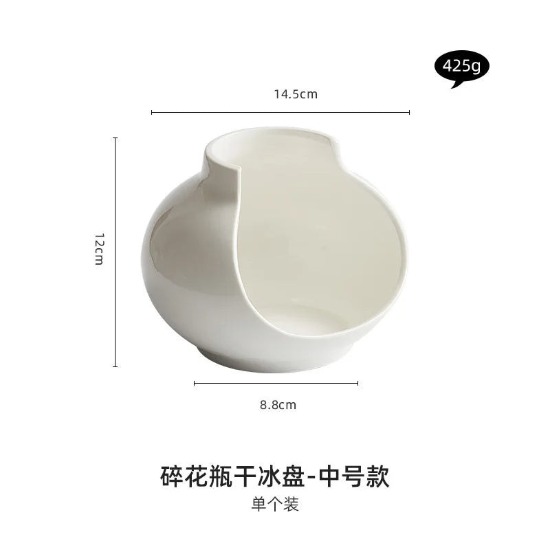 European White Ceramic Pasta and Dessert Bowl