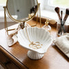 Shell-Shaped Ceramic Jewelry Dish for Rings and Trinkets