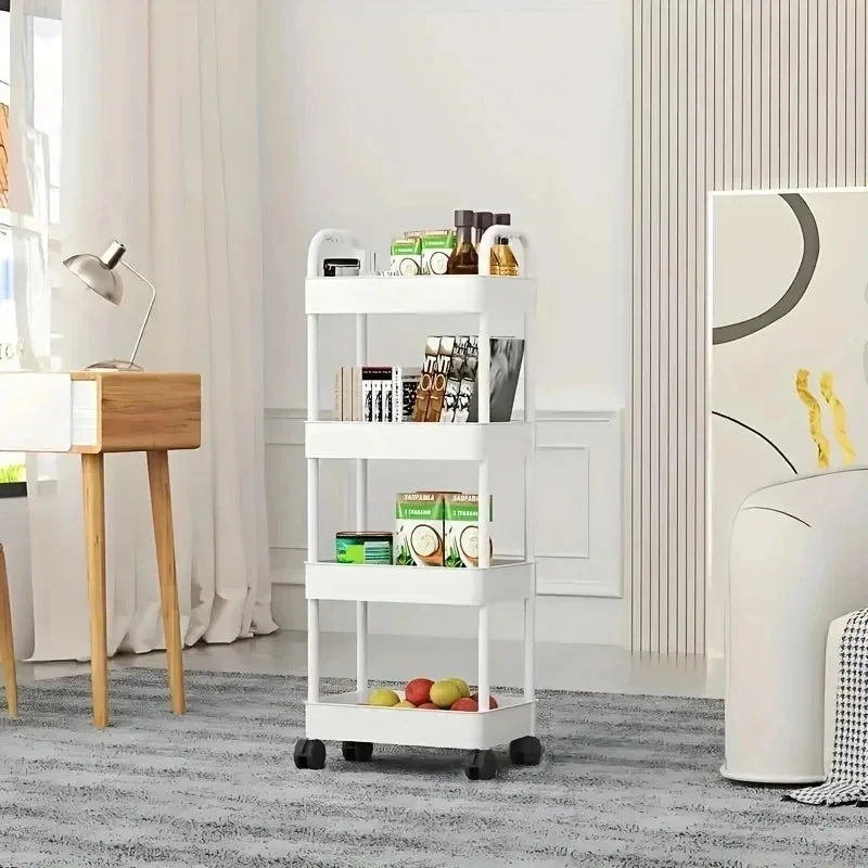 Mobile Storage Cart with Open Shelves for Home