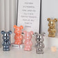 European Electroplated Ceramic Bear Figurine for Home Decor