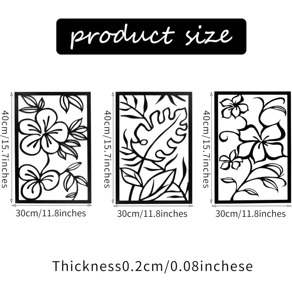3-Piece Family Tree Metal Wall Art Decoration