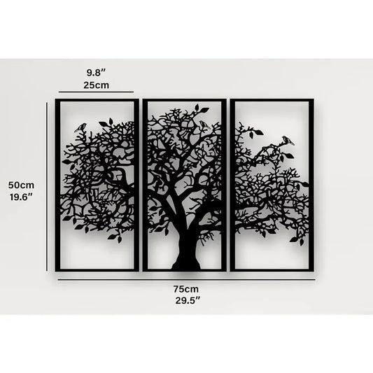 3-Piece Family Tree Metal Wall Art Decoration